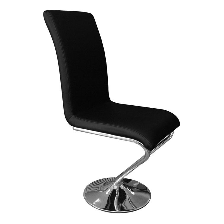 Chaise design simili noir Kazen - Lot de 6 - Photo n°1