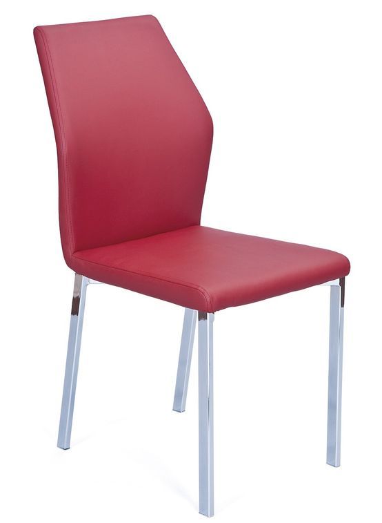 Chaise élégante rouge Val - Lot de 4 - Photo n°1