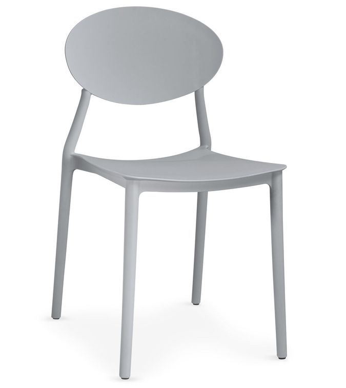 Chaise empilable moderne polypropylène gris Bala - Lot de 4 - Photo n°2