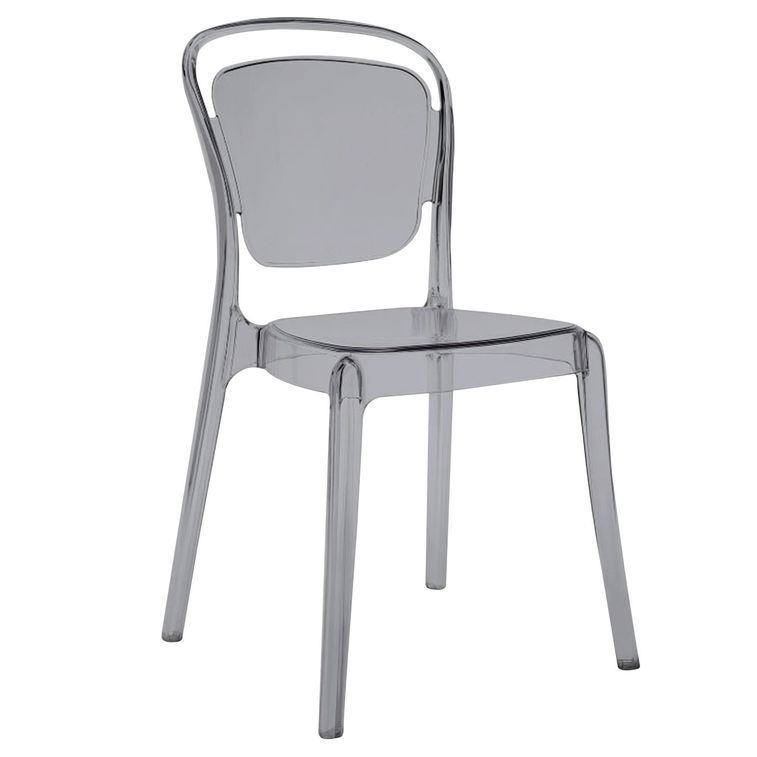 Chaise empilable PVC gris foncé Millie - Lot de 4 - Photo n°2