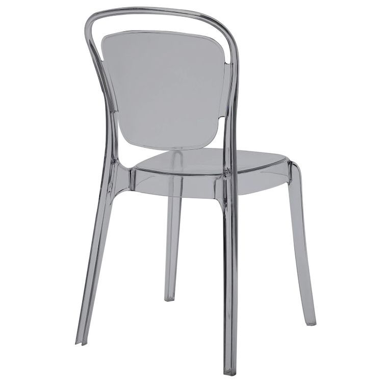 Chaise empilable PVC gris foncé Millie - Lot de 4 - Photo n°3