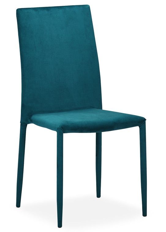 Chaise empilable velours vert Moda - Lot de 6 - Photo n°2