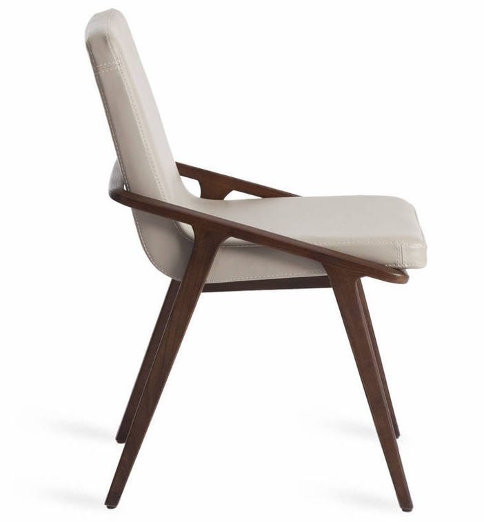 Chaise en bois de frêne et simili cuir Leva - Lot de 2 - Photo n°4