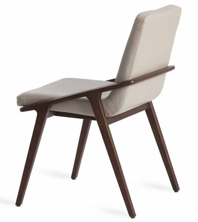 Chaise en bois de frêne et simili cuir Leva - Lot de 2 - Photo n°2