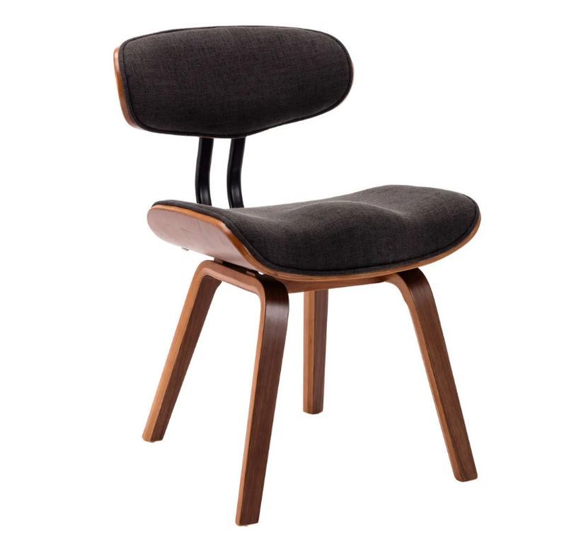 Chaise en bois marron et tissu gris Pride - Lot de 2 - Photo n°2