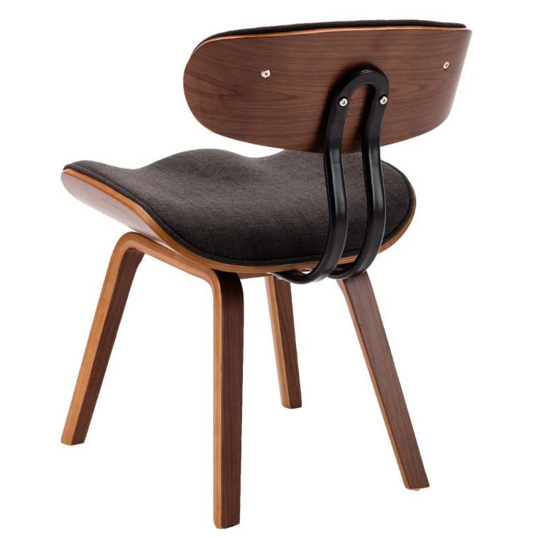 Chaise en bois marron et tissu gris Pride - Lot de 2 - Photo n°6