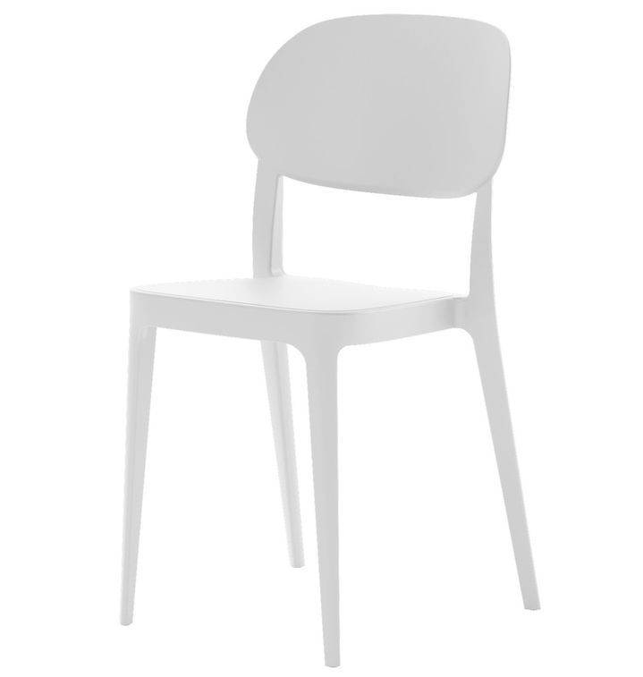 Chaise en polypropylène blanc Kate - Lot de 4 - Photo n°1