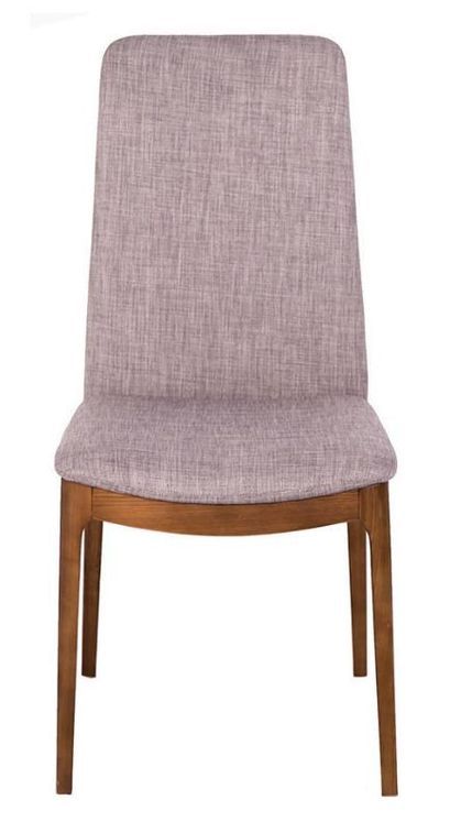 Chaise en tissu et bois de frêne couleur noyer Lazy - Lot de 2 - Photo n°2