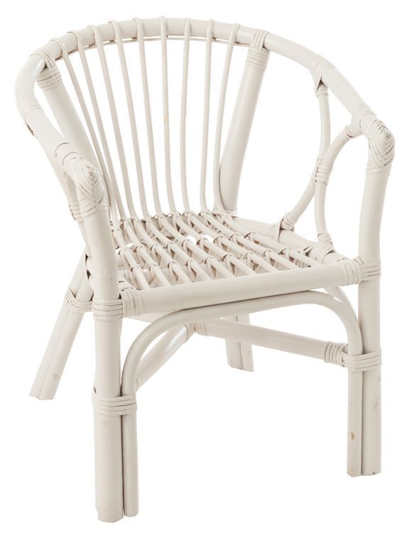 Chaise enfant rotin blanc Filon L 42 cm - Photo n°1