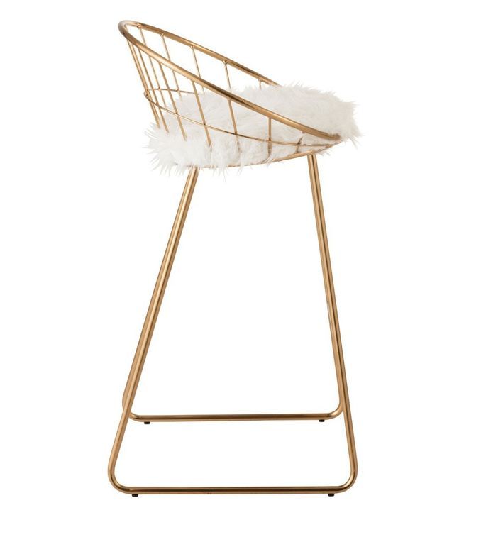 Chaise haute de bar métal doré Narsha L 54 cm - Photo n°4