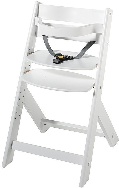 Chaise haute hêtre massif blanc Domino - Photo n°1