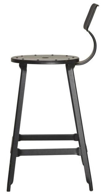 Chaise haute métal industriel noir Lore - Lot de 2 - Photo n°2