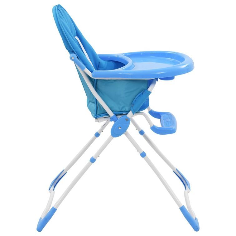 Chaise haute pour bébé Bleu et blanc - Photo n°4
