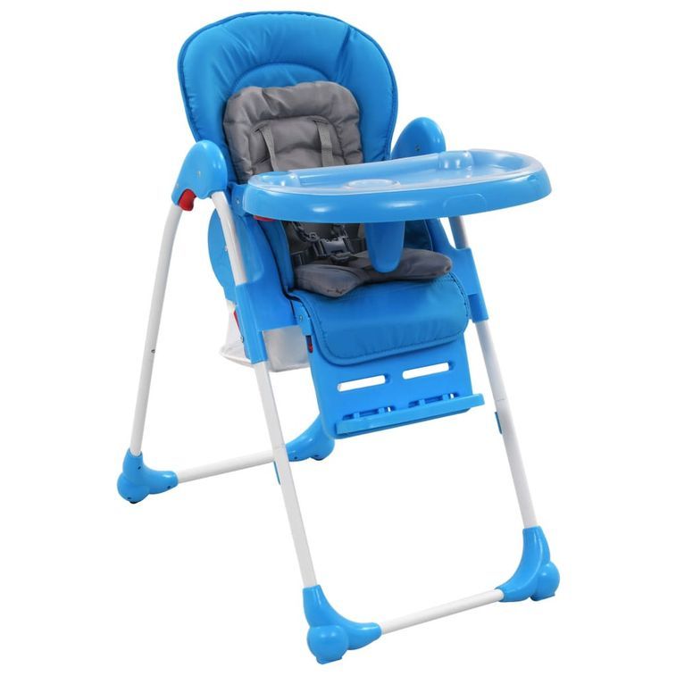 Chaise haute pour bébé Bleu et gris - Photo n°1