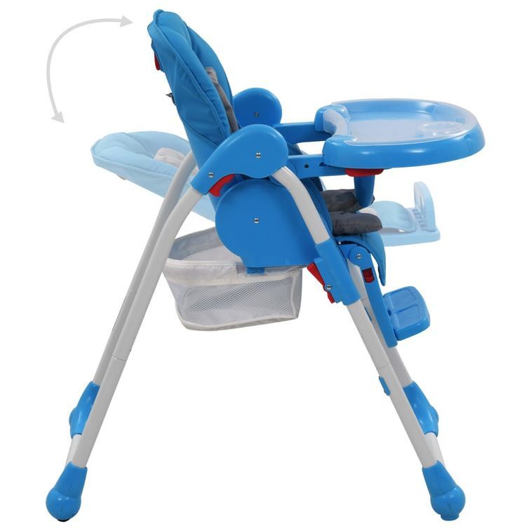 Chaise haute pour bébé Bleu et gris - Photo n°5