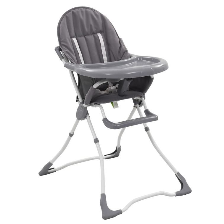 Chaise haute pour bébé Gris et blanc - Photo n°1
