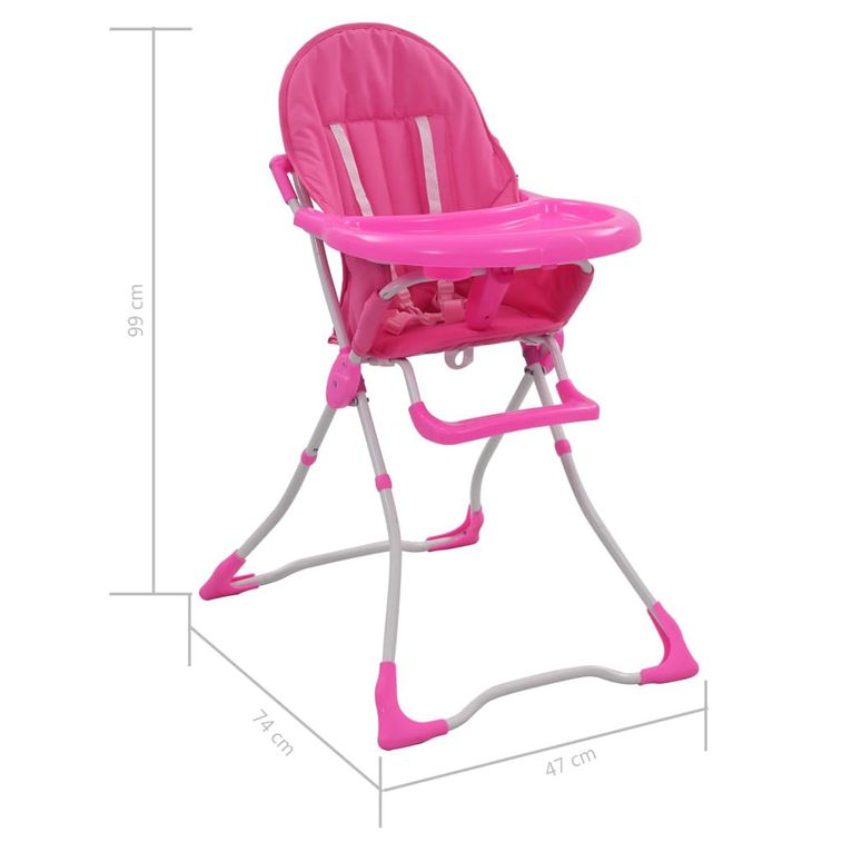 Chaise haute pour bébé Rose et blanc - Photo n°9