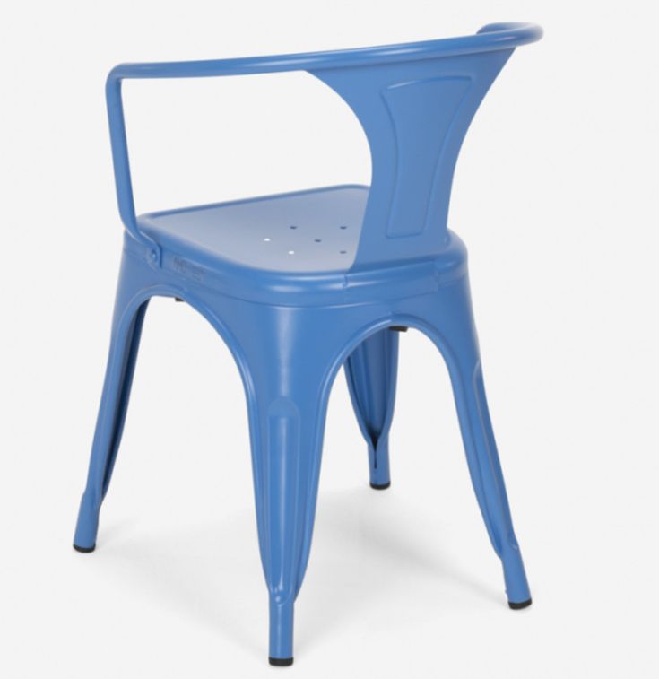 Chaise industrielle avec accoudoirs acier brillant bleu Kuista - Photo n°2
