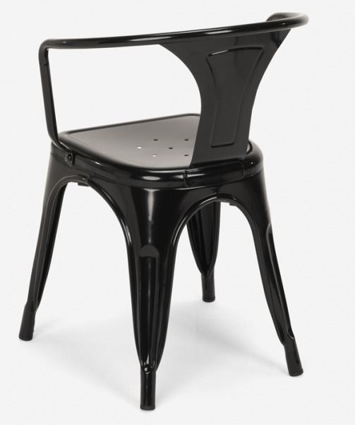 Chaise industrielle avec accoudoirs acier brillant noir Kuista - Photo n°5