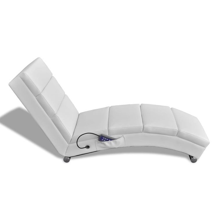 Chaise longue de massage Blanc Similicuir - Photo n°2