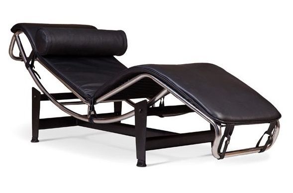 chaise longue design cuir noir Mavah - Photo n°1