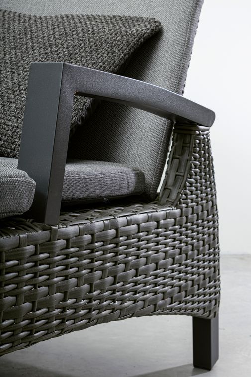 Chaise longue en aluminium anthracite avec coussins Ben - Photo n°7
