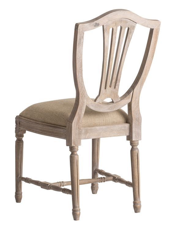 Chaise manguier massif clair et assise tissu beige Brook - Lot de 2 - Photo n°2