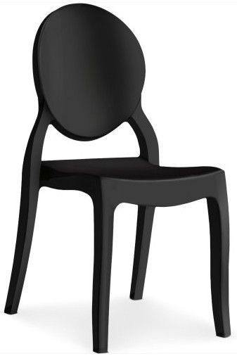 Chaise médaillon polypropylène noir Darius - Lot de 4 - Photo n°2