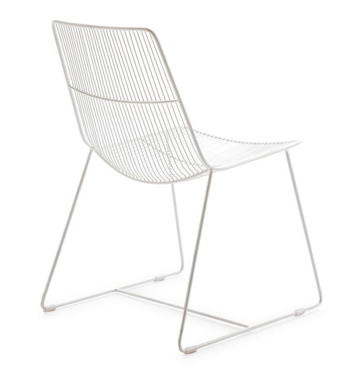 Chaise métal blanc Rohan H 83 cm - Photo n°2