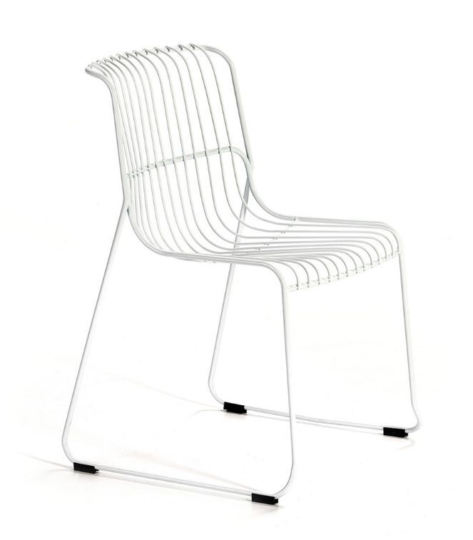 Chaise métal blanc Rohan - Photo n°1