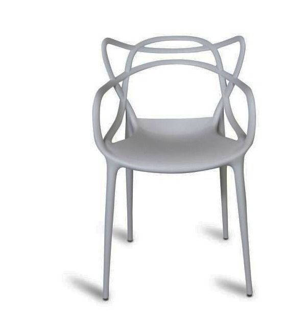Chaise moderne avec accoudoirs polypropylène gris Beliano - Photo n°2