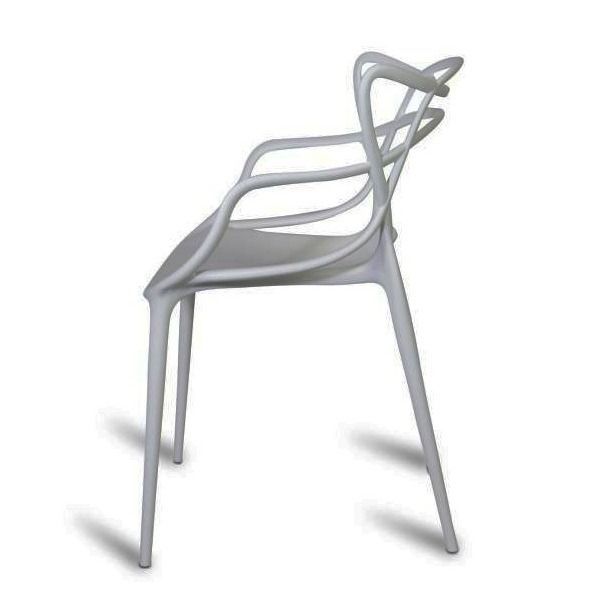 Chaise moderne avec accoudoirs polypropylène gris Beliano - Photo n°3