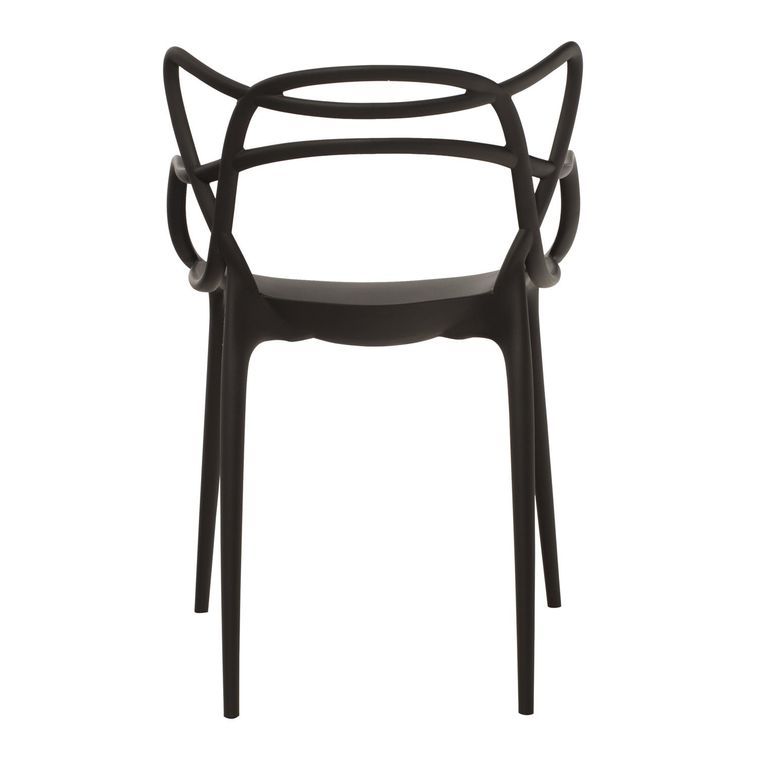 Chaise moderne avec accoudoirs polypropylène noir Beliano - Photo n°3