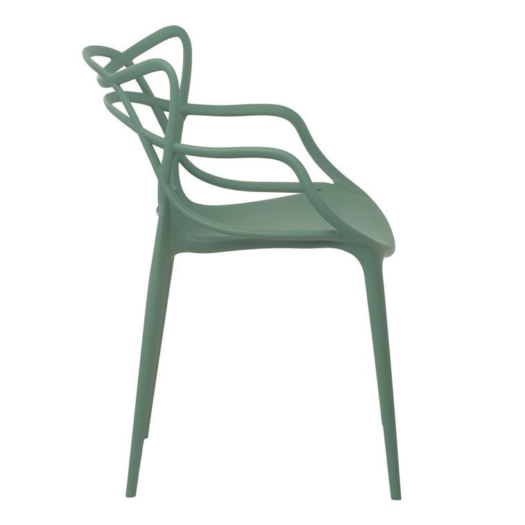 Chaise moderne avec accoudoirs polypropylène vert sapin Beliano - Photo n°2