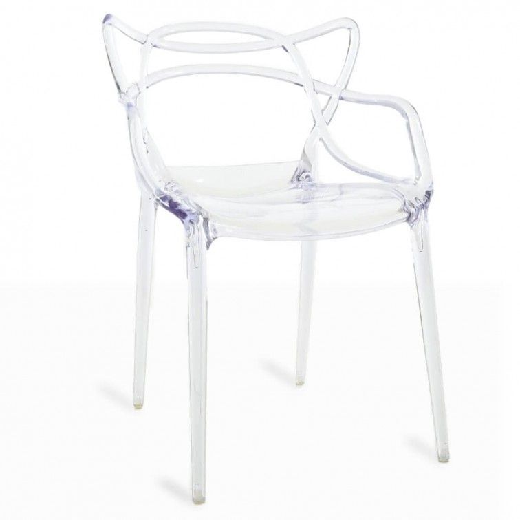 Chaise moderne avec accoudoirs transparente Beliano - Photo n°1