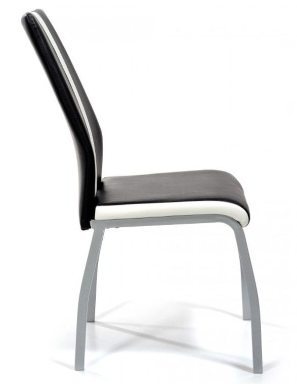 Chaise moderne noire et blanc Kazi - Lot de 4 - Photo n°2