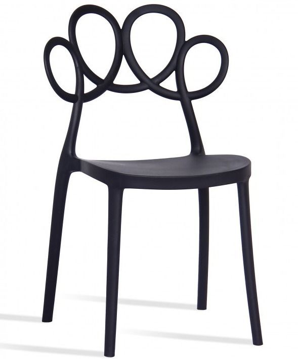 Chaise moderne polypropylène noir Maximiliano - Photo n°1