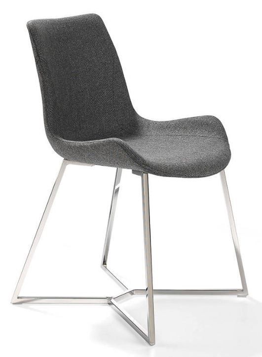 Chaise moderne simili cuir et pieds acier chromé Dana - Lot de 4 - Photo n°1