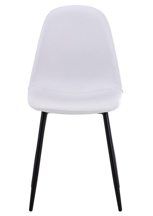 Chaise moderne similicuir blanc pieds métal noir Garo - Lot de 4 - Photo n°3