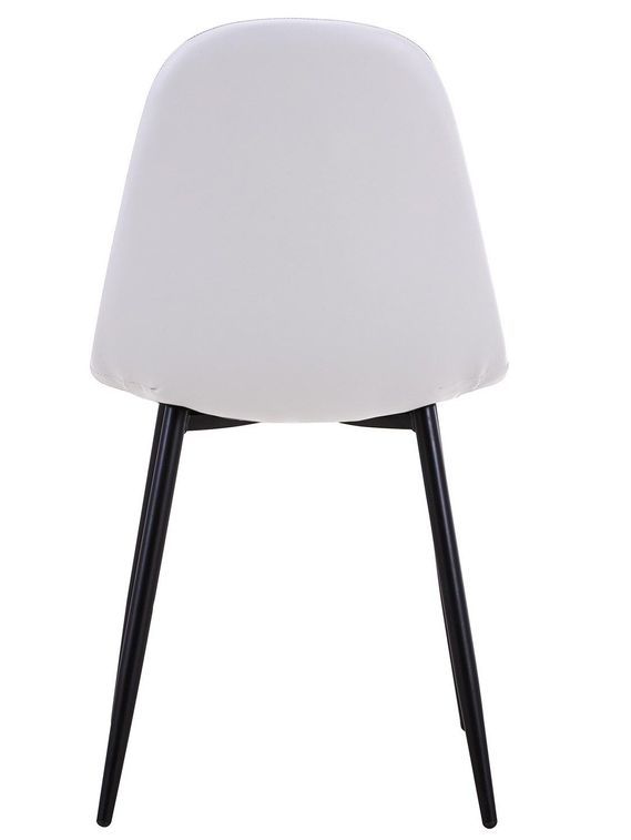 Chaise moderne similicuir blanc pieds métal noir Garo - Lot de 4 - Photo n°5