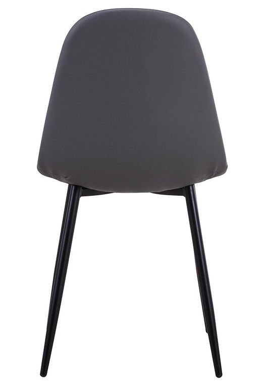 Chaise moderne similicuir gris pieds métal noir Garo - Lot de 4 - Photo n°5