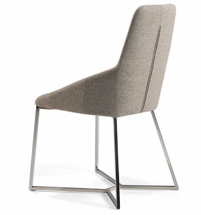 Chaise moderne tissu et pieds acier chromé Donia - Lot de 4 - Photo n°4