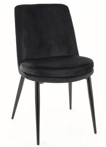 Chaise moderne velours et métal noir Tikida - Lot de 4 - Photo n°9