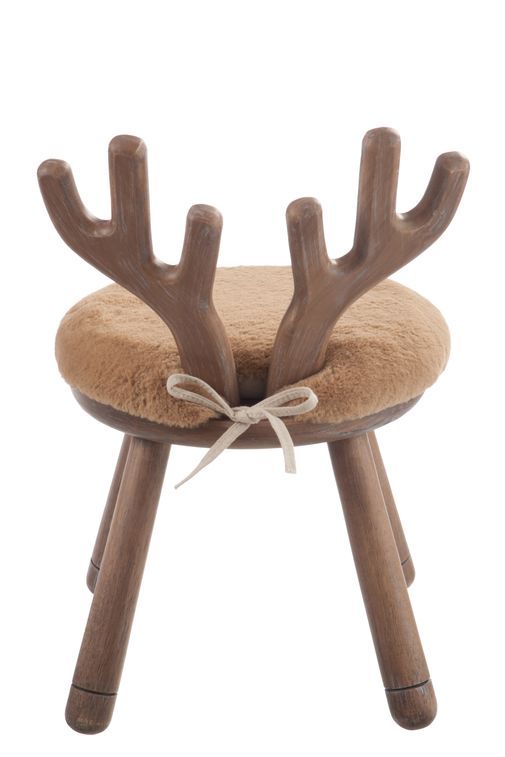 Chaise oreille de cerf en bois massif naturel Bambi - Photo n°5