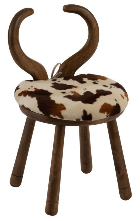 Chaise oreille de vache bois marron Meza D 36 cm - Photo n°1