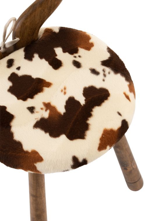 Chaise oreille de vache bois marron Meza D 36 cm - Photo n°7