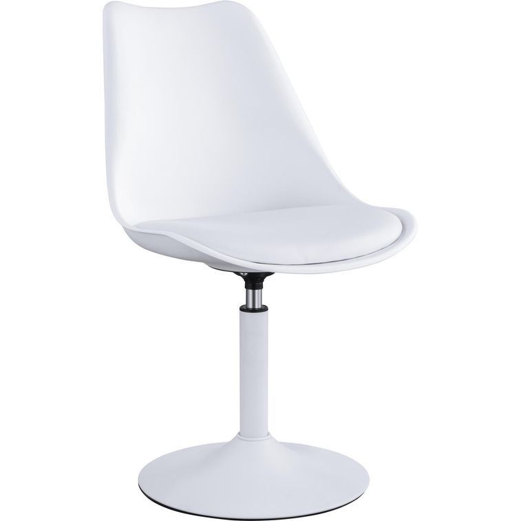 Chaise pivotante blanche et pieds métal Ivy - Lot de 2 - Photo n°1