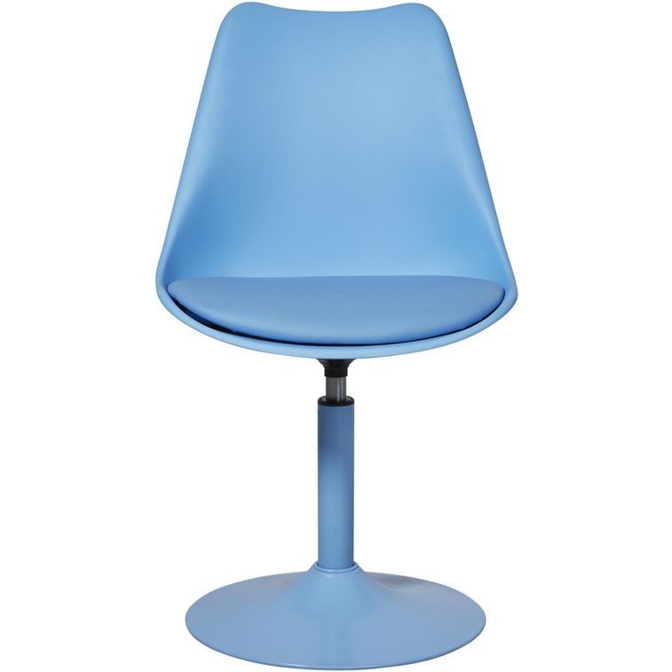 Chaise pivotante bleu et pieds métal Ivy - Lot de 2 - Photo n°2
