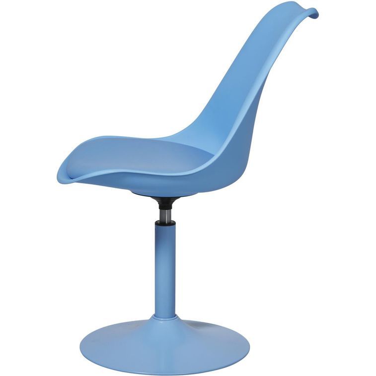 Chaise pivotante bleu et pieds métal Ivy - Lot de 2 - Photo n°3