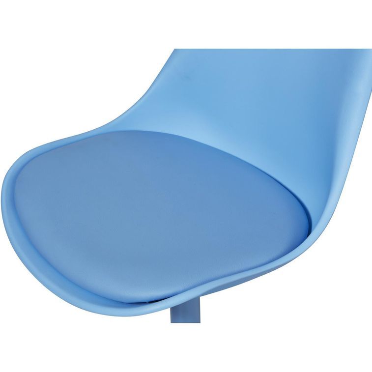 Chaise pivotante bleu et pieds métal Ivy - Lot de 2 - Photo n°4